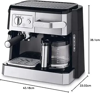 De'Longhi BCO421.S Machine à café 2-en-1, Noir, Métallique