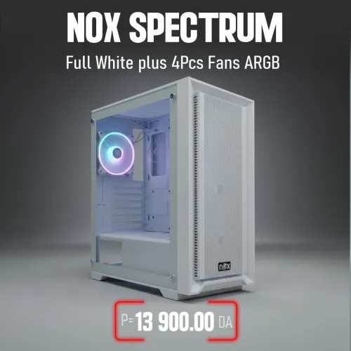 Boîtier Gamer NOX SPECTRUM Full White