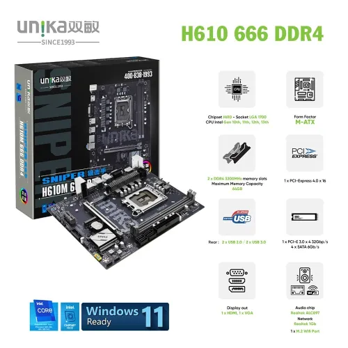 Carte Mere UNIKA H610M 666 DDR4 SNIPER
