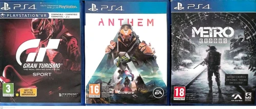 Lot de 3 jeux PS4  Anthem / Gran Turismo Sport / Metro Exodus