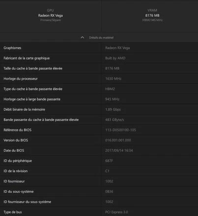 Radeon Rx Vega64 blade 8go