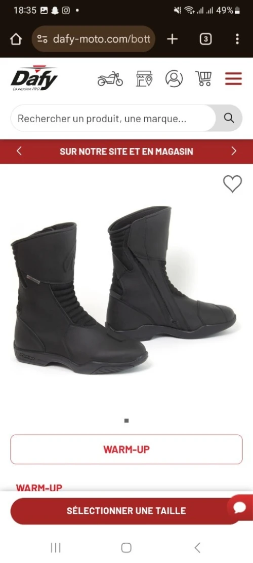 Bottes homme pour moto