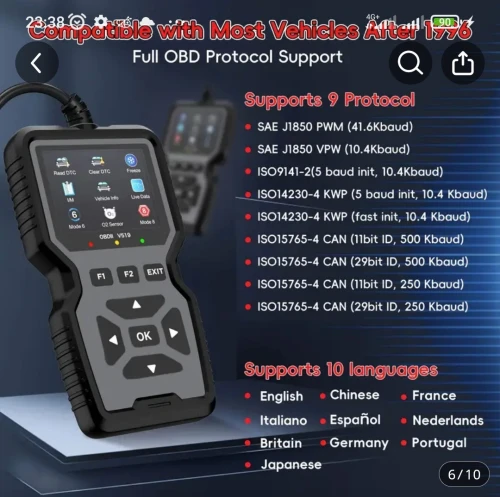 Scanner OBD2 V 5.19