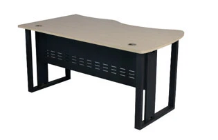 Bureau Pietement métalliques carrés, forme galbée - Design Contemporain -