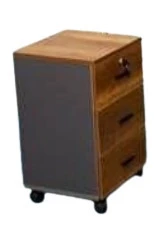 bureau mélaminé avec pieds métalliques solides et un caisson à 3 tiroirs