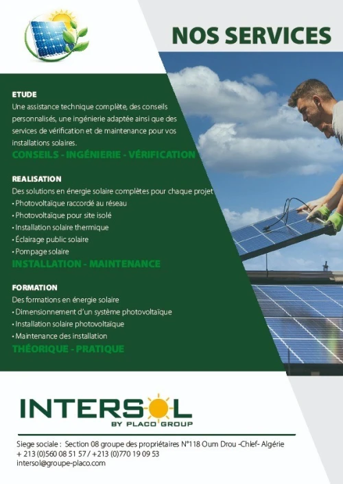 INSTALLATION DE SYSTEMES SOLAIRES PV 