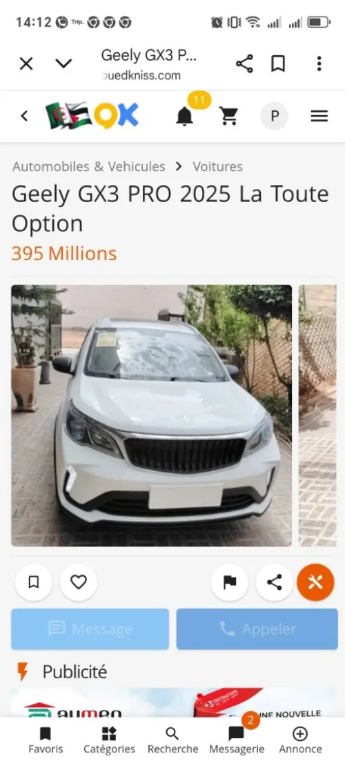 Geely GX3 PRO  2025 Toutes options