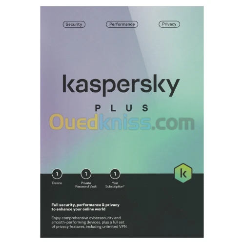 Kaspersky Plus 1 poste Abonnement 1 Année