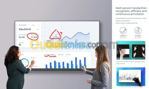Ecran Interactif IRIS A90 -75 P- 4K- Touch Screen Finger Or Pen - MediaTek MT9669 - 4G - 32G -WiFi