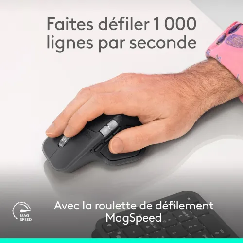 LOGITECH MX MASTER 4 - SOURIS SANS FIL PREMIUM - 8 BOUTONS - BLUETOOTH - 8000 DPI - USB-C - BLACK
