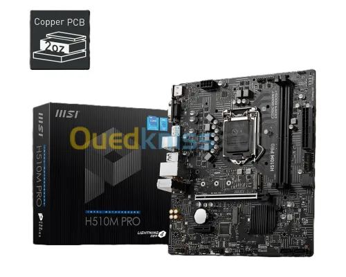 MSI H510M-A PRO Micro ATX Socket 1200 Intel H510 Express - 2x DDR4 - SATA 6Gb/S + M.2 PCIe NVMe