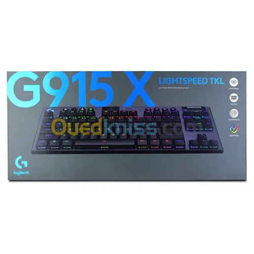LOGITECH G915X LIGHTSPEED TKL - MECHANIQUE - SANS FIL - LOW PROFILE - QWERTY - RGB - 75% - NOIR