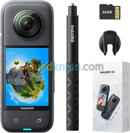 INSTA360 X3 Caméra D'action 360 Degrés Étanche Avec Capteur 1/2 Photos 360