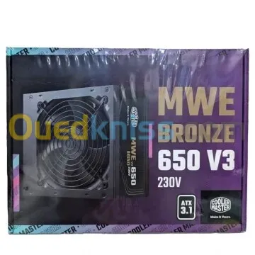 COOLER MASTER MWE BRONZE 650W V3 - ALIMENTATION 80 PLUS BRONZE - 230 V - ATX 3.1 - DC TO DC - NOIR