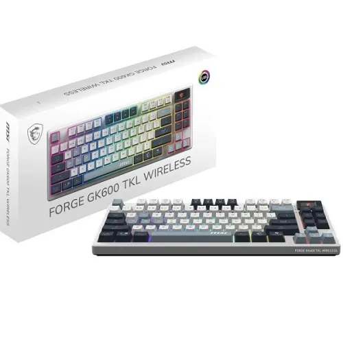 MSI GK600 TKL WIRELESS - CLAVIER GAMER SANS FIL - FORMAT TKL - RGB - RED SWITCH