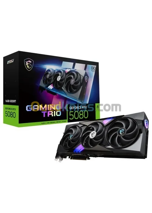 MSI GEFORCE RTX 5080 16G GAMING TRIO OC - 16GB GDDR7 - DLSS4 8K - REFLEX 2 - HDMI/DP - PCIE - BLACK