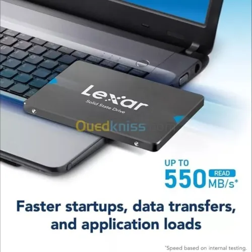 LEXAR NS100 1TB - DISQUE DUR INTERN SATA III SSD 2.5" - 550MB/s - UP TO 2000 Hz - 6Gb/s- NOIR