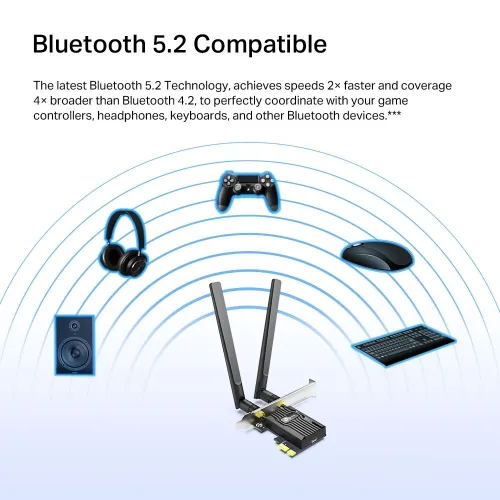 TP-LINK ARCHER TX55E - ADAPTATEUR PCIE WIFI 6 AX3000 BLUETOOTH 5.2 - 2402 MBPS - 5 GHZ - 2 ANTENNES