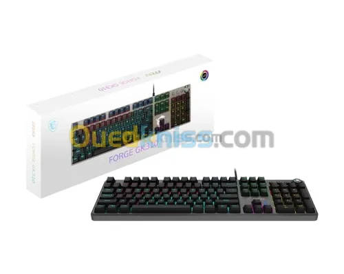 MSI FORGE GK310 - CLAVIER GAMING RGB - RED SWITCH - QWERTY - Rétroéclairé - USB - BLACK