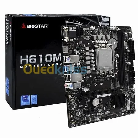 BIOSTAR H610 MHP - LGA 1700 - UATX - 2 X DDR4 - USB 3.2 - HDMI VGA - 1 X PCIe 3.0 -