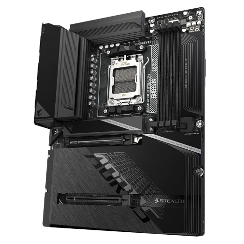 GIGABYTE B850 AORUS STEALTH - CARTE MÈRE ATX - SOCKET AM5 - 4 x DDR5 - 1 x PCIe 5.0 X16 - 4 x M.2 NVMe - WIFI 7 - BT 5.4 - LAN 5GBE - USB 3.2 - BLACK