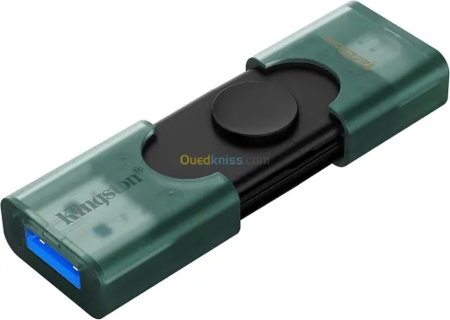 KINGSTON DATATRAVELER DUO 128GB - FLASH DISQUE USB TYPE-A 3.2 - USB TYPE-C - TRANSFERT RAPIDE - BLACK