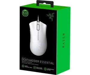 RAZER DEATHADDER ESSENTIAL - SOURIS GAMING FILAIRE - CAPTEUR OPTIQUE 6400 DPI - 5 BOUTONS PROGRAMMABLES - ÉCLAIRAGE VERT - BACLK & WHITE