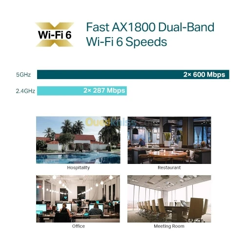 POINT D'ACCÈS TP-LINK OMADA EAP610 PLAFONNIER - WIFI 6 AX1800 - ETHERNET GIGABIT - SUPPORT POE+
