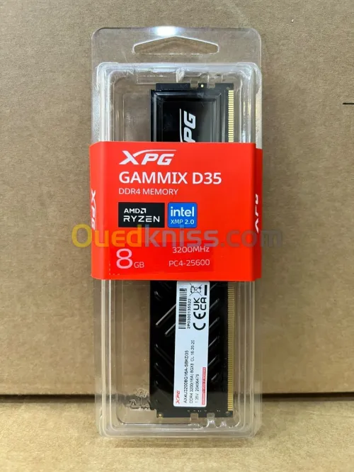 RAM ADATA XPG GAMMIX D35 - DESKTOP - NON RGB - 8GB DDR4 - 3200 MHZ - PC4- 25600 - CL16-20-20 - BLACK