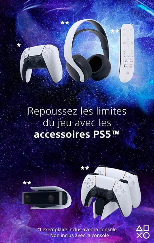 Sony PlayStation 5 Standard Edition - UHD 8K - PS5 Avec 1 Manette DualSense - 16Gb Ram - 825Gb -