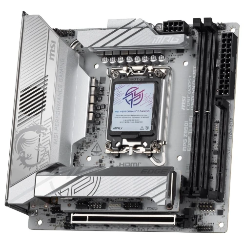 MSI MPG Z890I EDGE TI WIFI - CARTE MÈRE MINI-ITX - SOCKET LGA 1851 - 2 x DDR5 - 4 x M.2 - PCIe 5.0 - THUNDERBOLT 4 - WIFI 7 - LAN 5GbE - SILVER