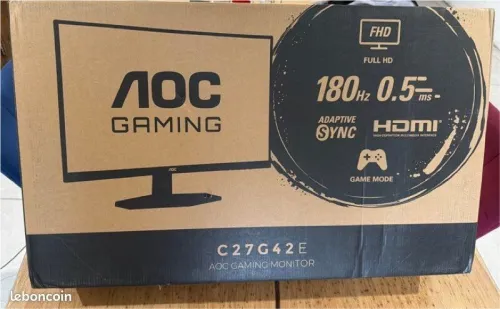 ÉCRAN AOC C27G42E - 27" POUCES - FHD CURVED - 180HZ - 0.5MS - DALL IPS - HDR- ADAPTIVE SYNC - NOIR
