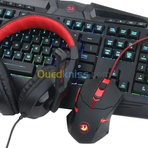 REDRAGON S101-BA-2 - COMBO 4en1 - CLAVIER + SOURIS + CASQUE + TAPAIS - RVB - 7200 DPI - BLACK