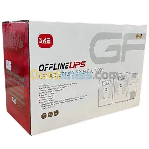 ONDULEUR SKE GP1200 - 1200VA / 720W - 6 SORTIES - AFFICHAGE LED - CONTRE SURTENSION - NOIR