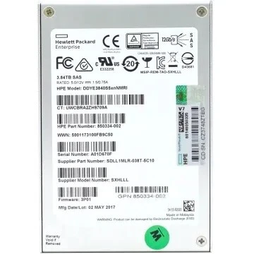 DISQUE DUR SERVEUR SSD SAS 3.84 TB - 2.5" ENTERPRISE - SSD SERVEUR POUR HPE PROLIANT - SAS 12GB/S - PERFORMANCES