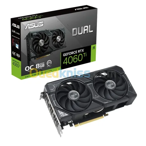 ASUS Dual GeForce RTX 4060 Ti OC Edition - 8GB GDDR6 - 2595 MHz - PCI Express 4.0 - 18 Gbit/S