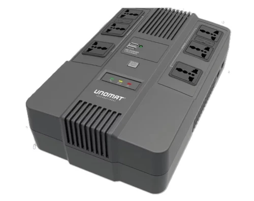  UNOMAT UM-TOP-650-EU - ONDULEUR 600VA - 360W - PRISES FR SCHUKO - AVR SYSTEM - BLACK