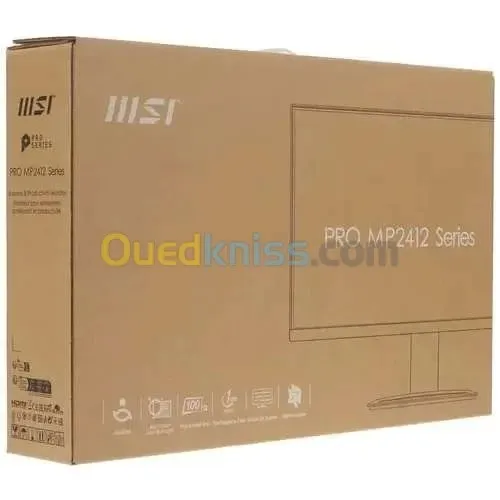 ÉCRAN MSI PRO MP2412 - BUSINESS & PRODUCTIVITÉ MONITOR - 24 INCH FULL HD - 100HZ - 1 Ms MPRT - NOIR