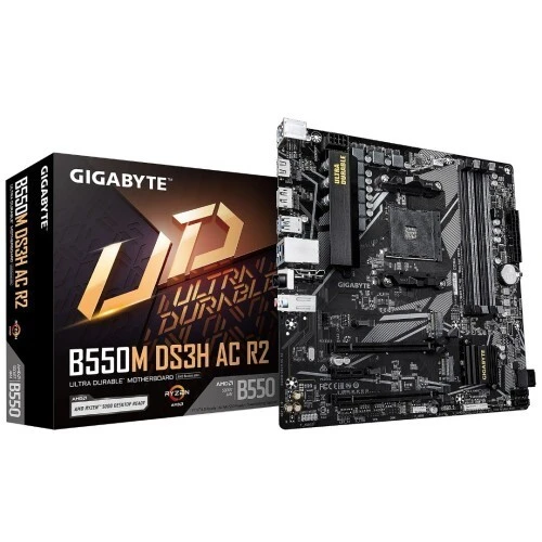 GIGABYTE B550M DS3H AC R2 - CARTE MÈRE MICRO ATX - 4 X DDR4 - 1 X M.2 PCIE - PCIE 4.0 X16N - WIFI - BT 5.0 - BLACK
