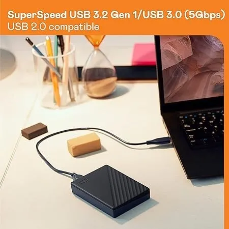 WD MY PASSPORT 6TB - DISQUE DUR EXTERNE HDD - USB 3.2 GEN 1 I USB 3.0 - BACKUP - ORIGINALE - BLACK