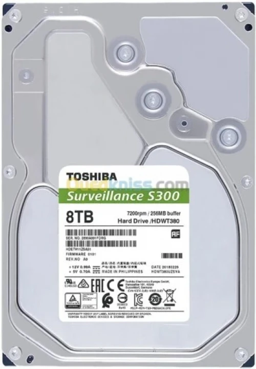 TOSHIBA SURVEILLANCE PRO S300 - DISQUE DUR 8TB HDD - 3.5" 7200 RPM - 256 MO - BRAND NEW 2024