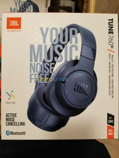 JBL Tune 760 NC Casque Circum-Aural Sans Fil Avec Réduction De Bruit - Bleu