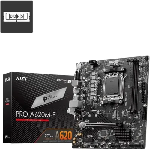 CARTE MÈRE MSI PRO A620M-E Micro ATX - Socket AMD AM5 - 2xDDR5 - 1x M.2 Gen4 - 6400+MHz/OC