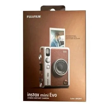 FUJIFILM INSTAX MINI EVO - APPAREIL PHOTO INSTANTANÉ - BLUETOOTH - LENS 28MM - 5 MP - FLASH - USB-C - MARRON