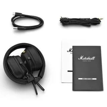 MARSHALL MAJOR IV NOIR - CASQUE SUPRA-AURAL SANS FIL - BLUETOOTH 5.0 - AUTONOMIE 80H - DESIGN PLIABLE - BLACK