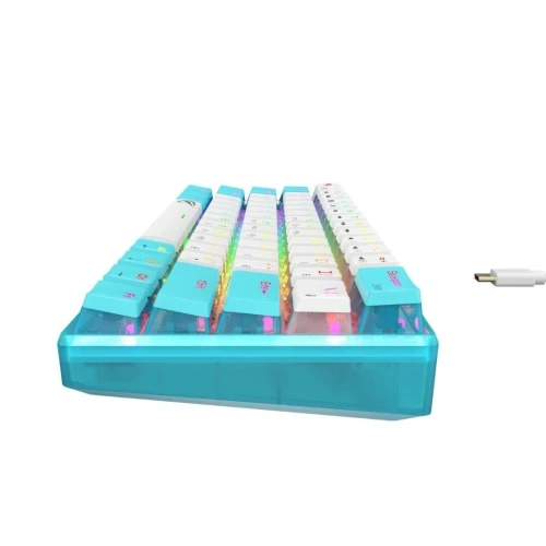 HAVIT KB903L BLUE - CLAVIER MÉCANIQUE GAMING - RGB BACKLIT - SWITCHES RED / WHITE - 61 TOUCHES - ULTRA COMPACT - BLUE