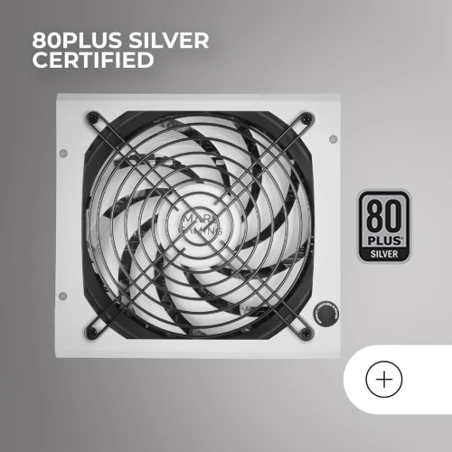 MARS GAMING MPZE750M - ALIMENTATION 750W - FULL MODULAIRE - 80 PLUS SILVER - TECHNOLOGIE AI - WHITE