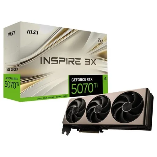 MSI GEFORCE RTX 5070 TI INSPIRE 3X OC PLUS 16G - DLSS 4 4K - GBOOSTÉE RAY TRACING - HDMI/DP - BLACK