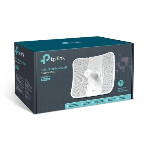 TP-LINK CPE610 POINT D'ACCÈS OUTDOOR & INDOOR - AX1800 WIFI 6 - 5GHZ 300 MBPS - 23DBI - 30 KM - RJ45
