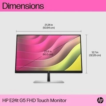 ECRAN HP E24T G5 - ÉCRAN TACTILE 23.8" FULL HD - DALL IPS - 75HZ - 5 MS - HDMI+DP+USB-C - EYE EASE - ROTATIF - GRIS